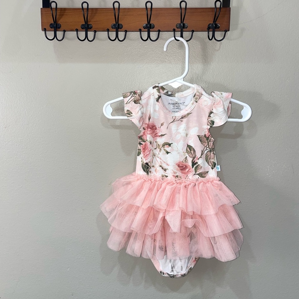 Posh Peanut Pink Floral Baby Onesie